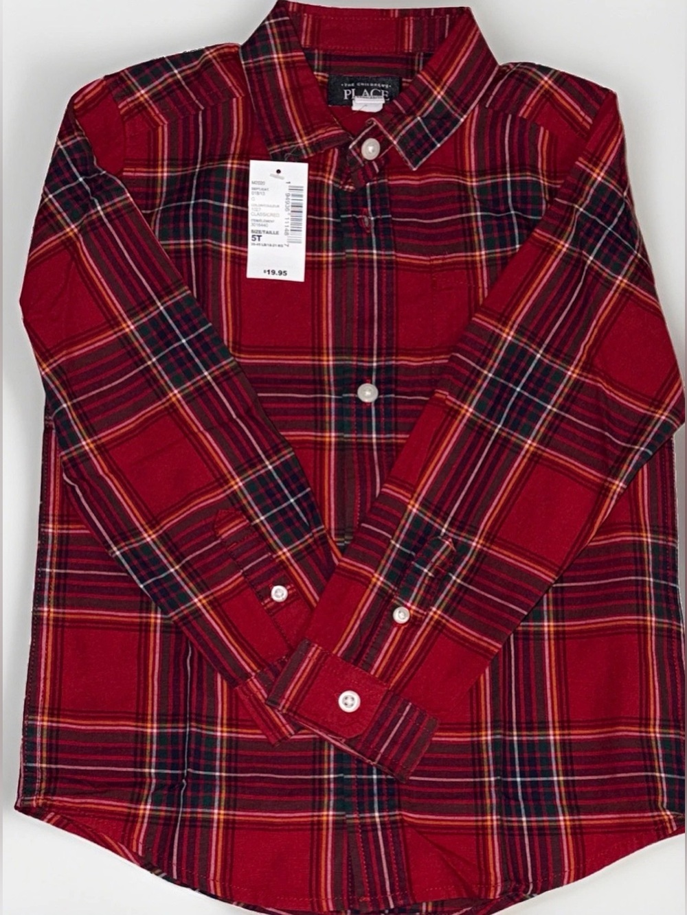 The Children's Place Red and Black Plaid Button-Down Shirt